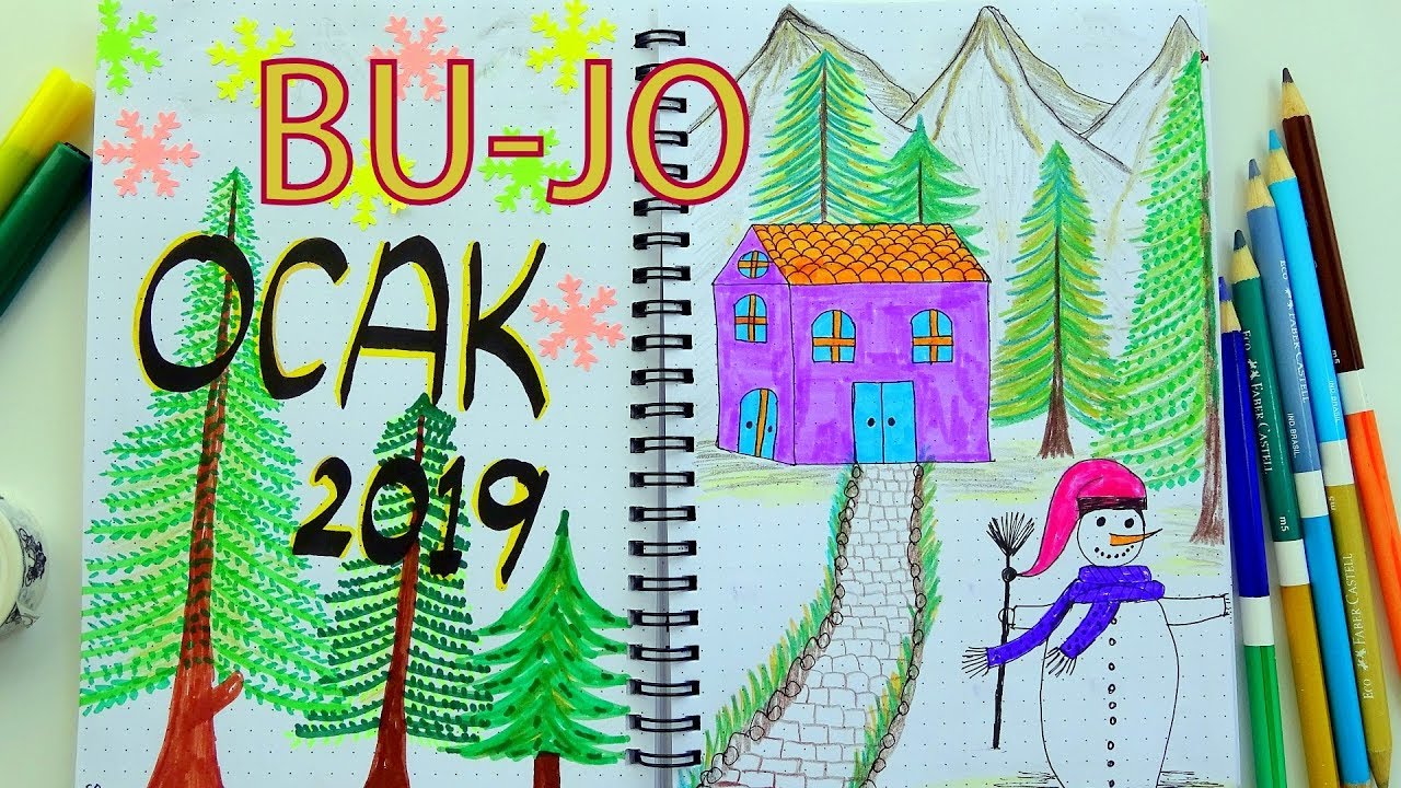OCAK BULLET JOURNAL 2019! (En Tatlı Ajanda) - Plan With Me, January Bullet Journal 2019)