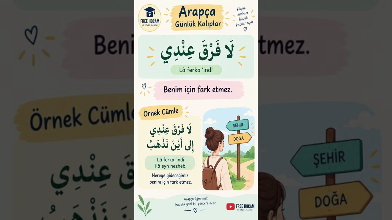 Arapçada BENİM İÇİN FARK ETMEZ nasıl denir #arapçadersleri #arapça #arabic #learnarabic