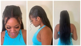 28 inch 13x4 HD Transparent Lace Frontal Straight Human Hair Review and Installation Ft DOLLIFIED.JA