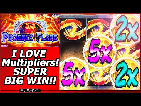 Phoenix Flare Slot - I LOVE Multipliers!  Super Big Win plus Eyes of Riches and Hao Yun Lai bonuses