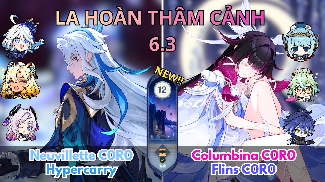 La Hoàn Mới 6.3 (Spiral Abyss) | Tầng 12 | Neuvillette Hyper & Columbina x Flins | Genshin Impact