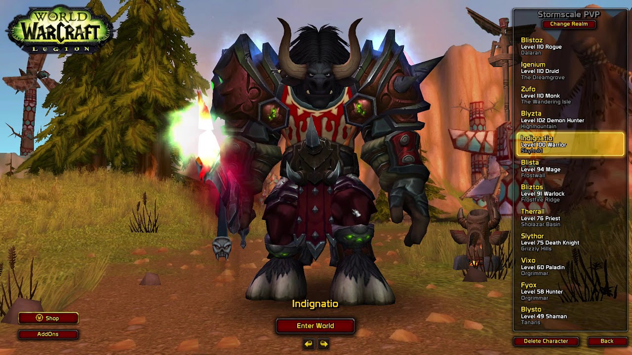 WoW character showcase patch 7.2.5