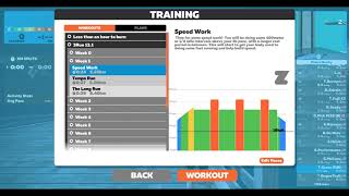 Setup Zwift Run Workout - Speed Work in 3Run 13.1 WK1