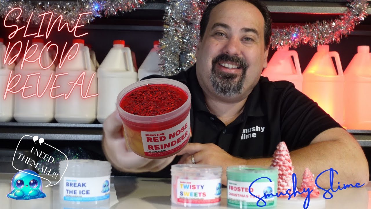 Slime Drop Reveal Smushy Slime - Christmas Slimes - Clear - Thick and ...