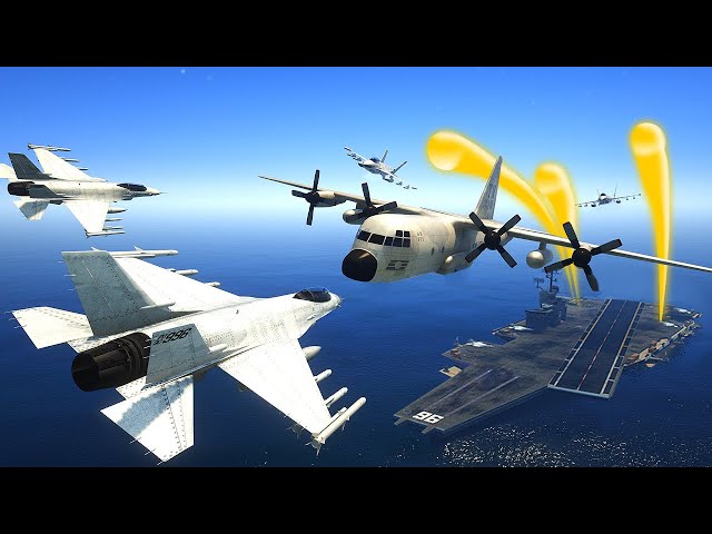 New Aircraft Carrier Siege vs Unstoppable Army | GTA V