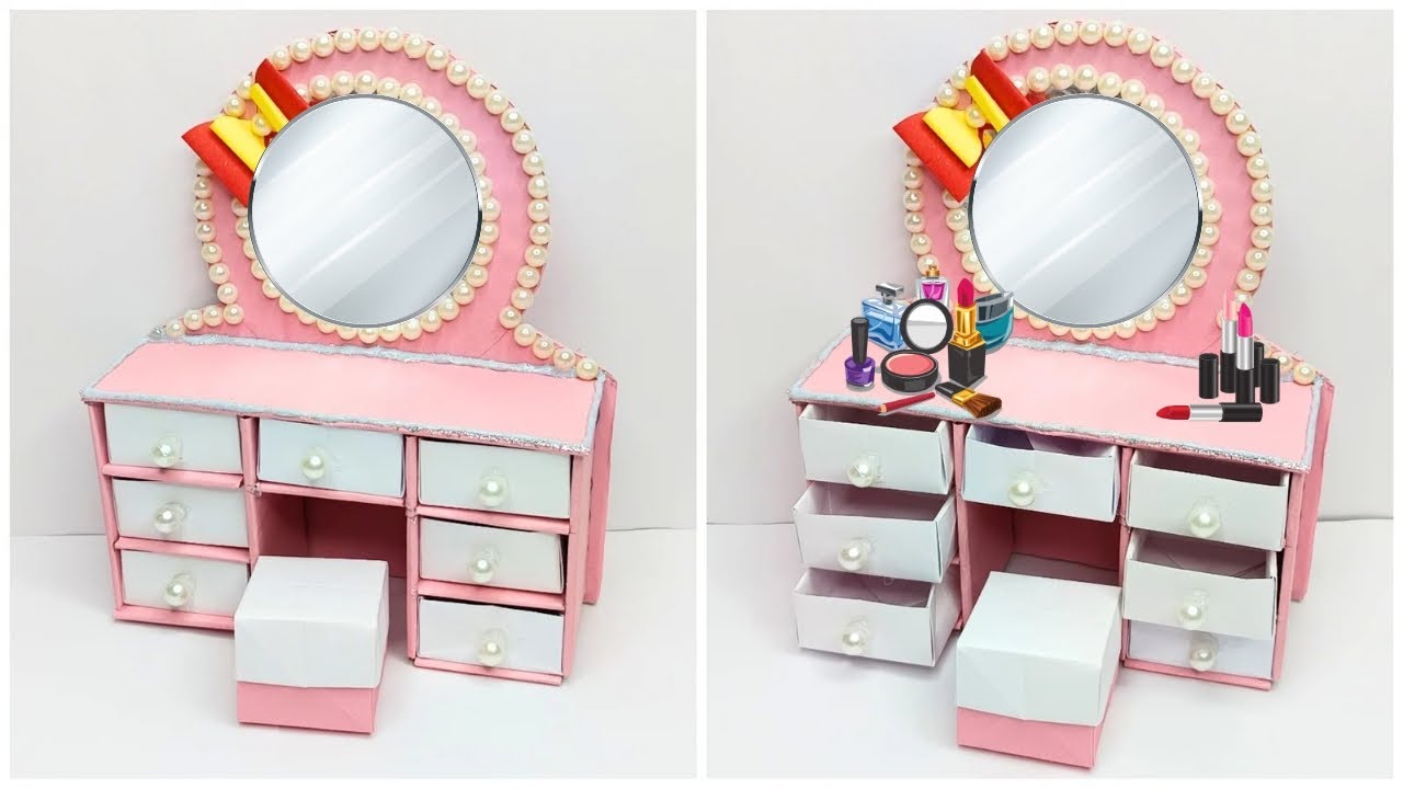 [Miniature 13/20] DIY Cute Mini Dressing Table Tutorial 🪞💅 | Easy & Fun ...