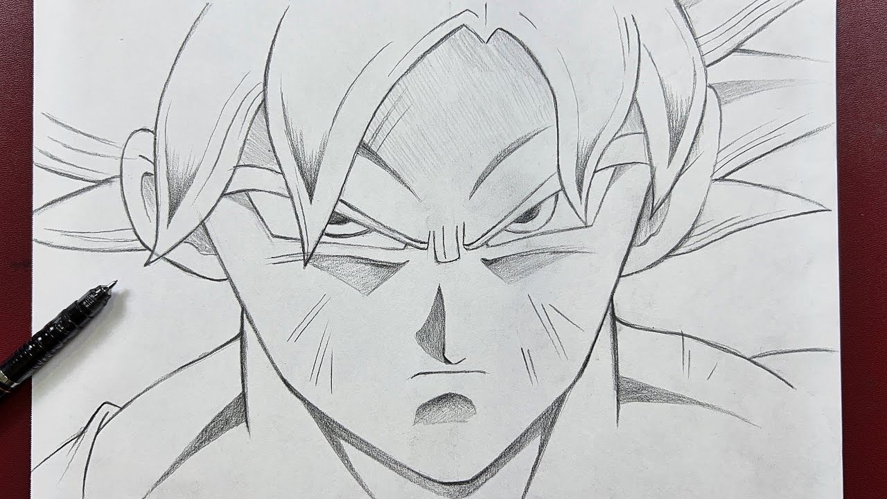 How to Draw Goku Mastered ultra instinct  pencil sketch  Dragonball manga   YouTube