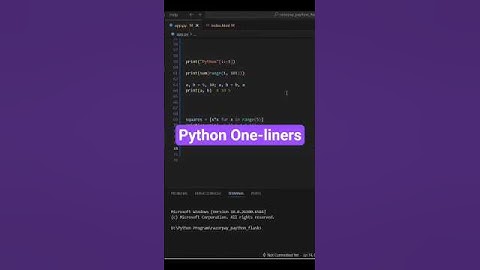 Python one liners? How they works? #shorts #short #shortsfeed #shortvideo #infysky #coding