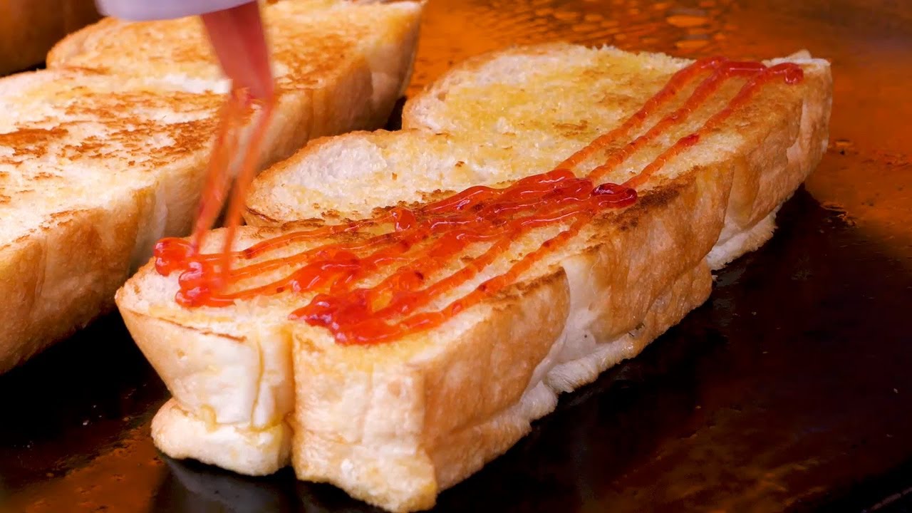 Клубничное варенье тост - Тайская уличная еда