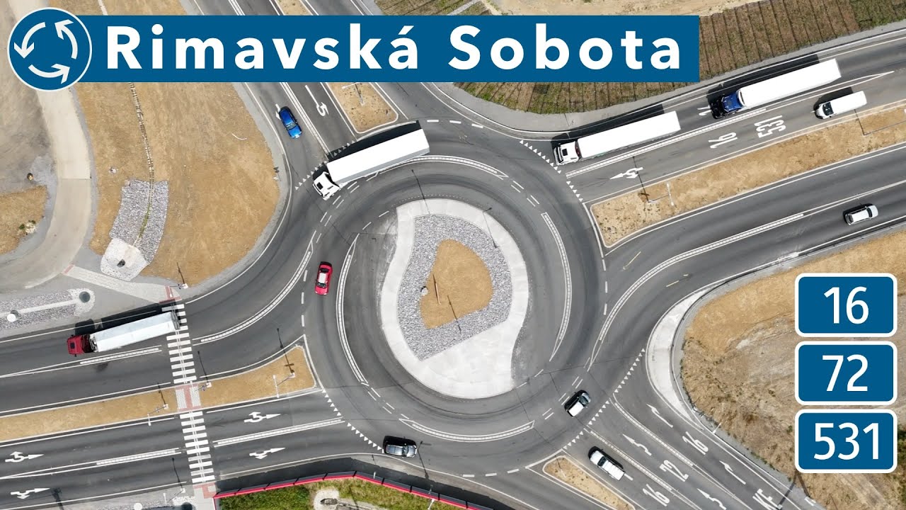 Turbo-okružná križovatka v Rimavskej Sobote (júl 2024)
