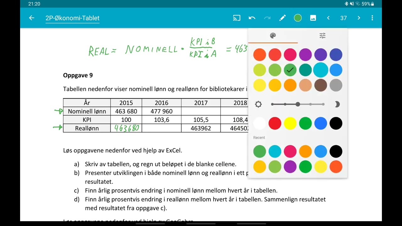 2P - Real lønn og Nominell lønn