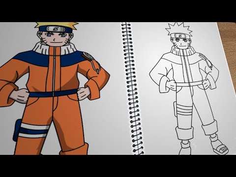 Como desenhar o Naruto Uzumaki versão shippuden corpo inteiro