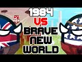 1984 vs. Brave New World | Orwell vs. Huxley | Polandball/Countryball Dystopian Literature