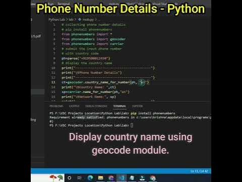Displaying Phone Numbers in Python | Phonenumbers Module in Python # ...