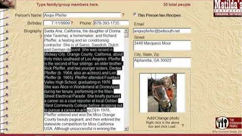Cookbook Software Demo - Matilda