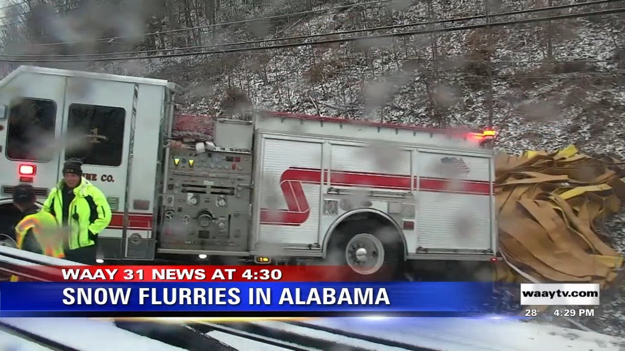 Firetruck slides off road due to ice - YouTube