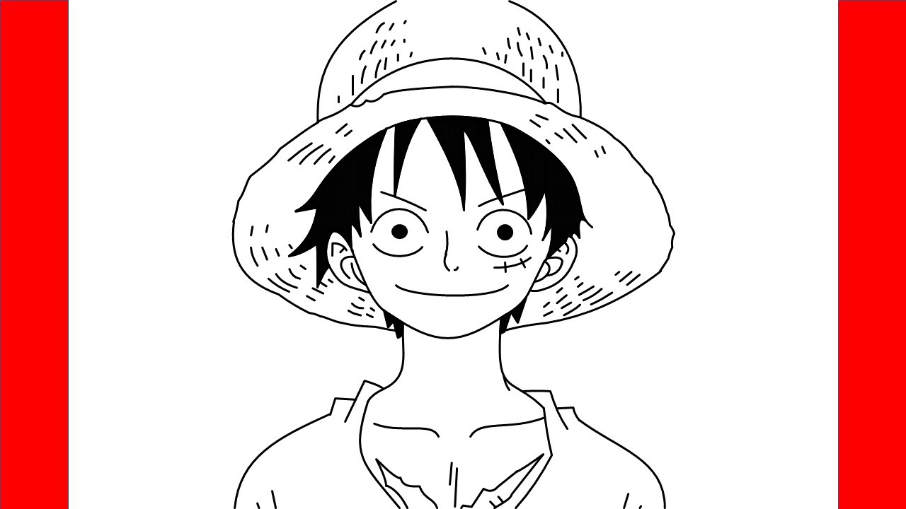 How To Draw Luffy From One Piece - Step By Step Drawing - YouTube