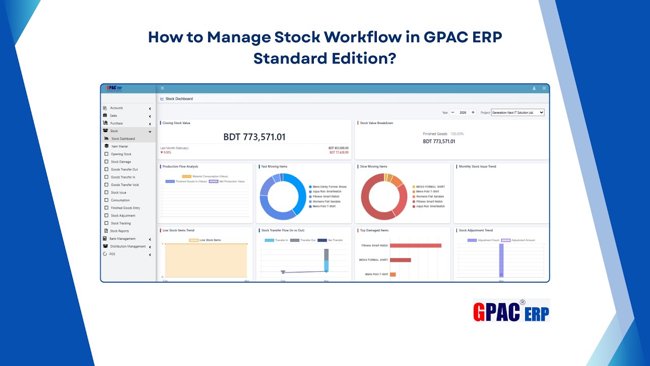Stock Dashboard to Reports in Minutes | GPAC ERP Stock Module Speed Demonstration