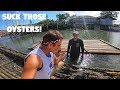 EATING FILIPINO GROWN OYSTERS ON BAMBOO FLOATING HOUSES (Philippines Seafood City)