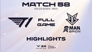 Full Highlights T1 vs BRO | Match 58 | LCK Mùa Xuân 2024