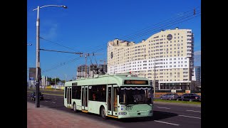 Минск, поездка в троллейбусе БКМ-321, парк.№ 4647,марш.9 (23.12.2023)