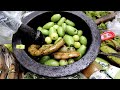 Amazing Hard Working Boy Manages Everything Selling Green Fruits Recipe Kacha Fruits Vorta BD Food