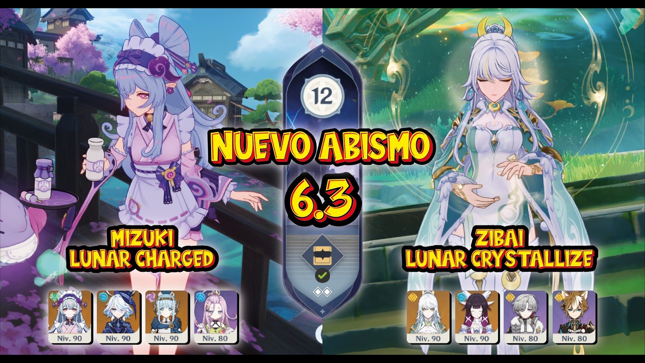 C2 Mizuki Lunar Charged &  C0 Zibai Lunar Crystallize / Abismo 6.3 Piso 12 / Genshin Impact