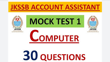 MOCK TEST 1 || JKSSB ACCOUNT ASSISTANT || COMPUTER AWARENESS