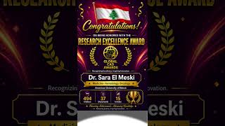 Dr. Sara El Meski |Research Excellence Award | American University of Beirut|Lebanon#globalcadawards