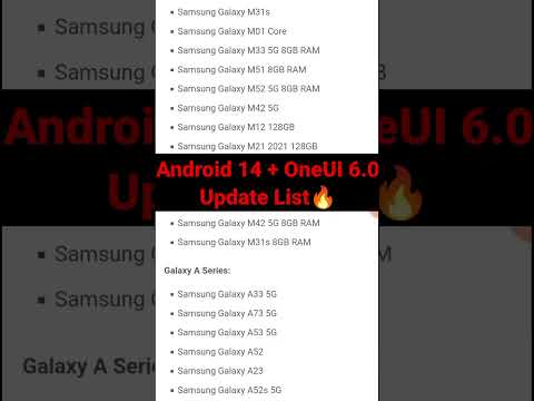 Samsung OneUI 6.0 Android 14 Update List🔥- A23,A52s,F23,A22,A33,A03s,A12,M12,F12,A51,S21 FE,A52s,A73