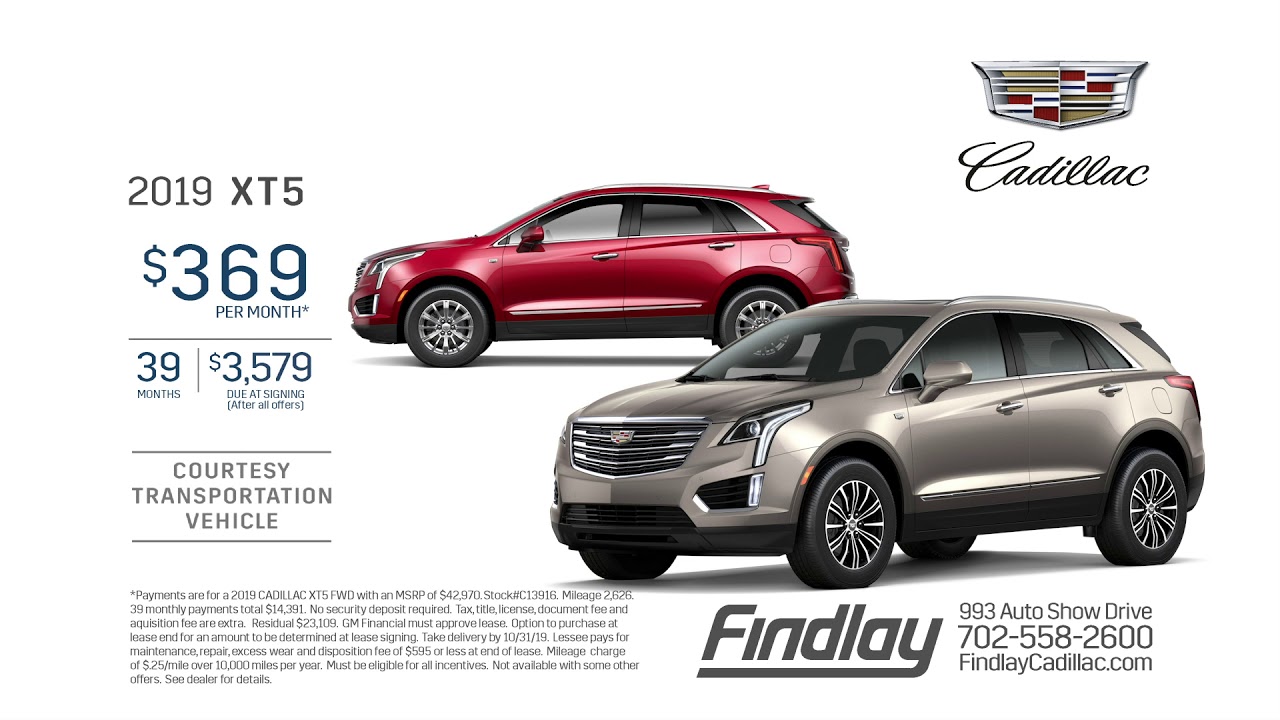 October Specials Lease 2019 Cadillac XT5 For 369 A Month YouTube