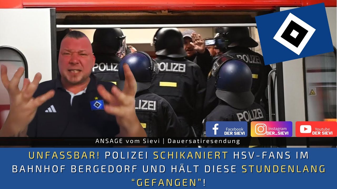 UNFASSBAR! Polizei schikaniert HSV-Fans im Bahnhof Bergedorf und hält diese STUNDENLANG „gefangen“!