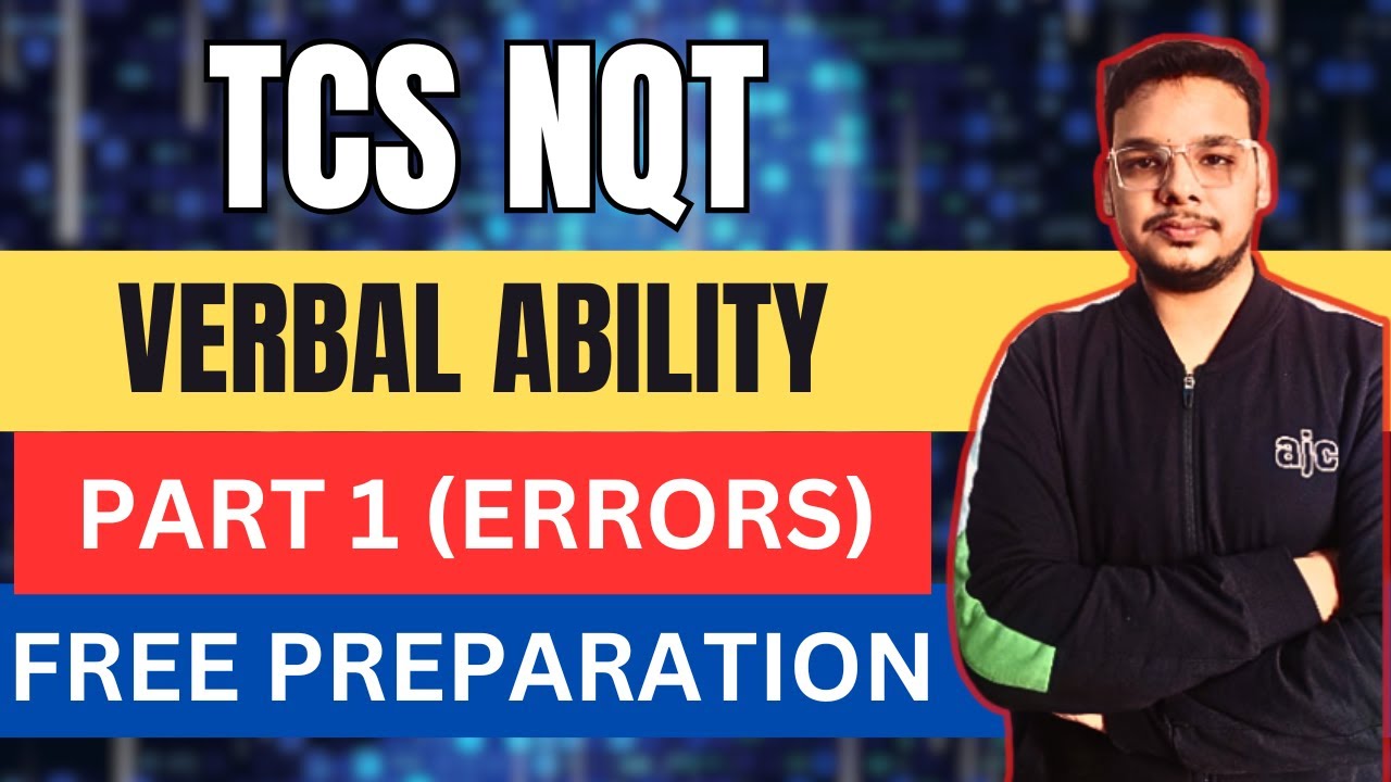 TCS NQT 2025 | TCS NQT Verbal Ability Series Part - 1| Error Correction ...