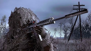 Call of Duty 4 Modern Warfare - All Ghillied Up Sniper Mission Veteran Gameplay