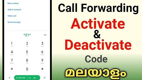 How To Activate And Deactivate Call Forwarding With Code In Malayalam/Call Forwarding Activate