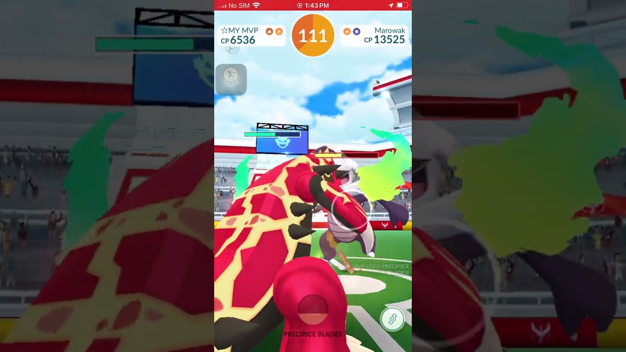 Hex/Fire Blast Alolan Marowak Solo vs Primal Groudon Only (No Relobby, Partly Cloudy) 