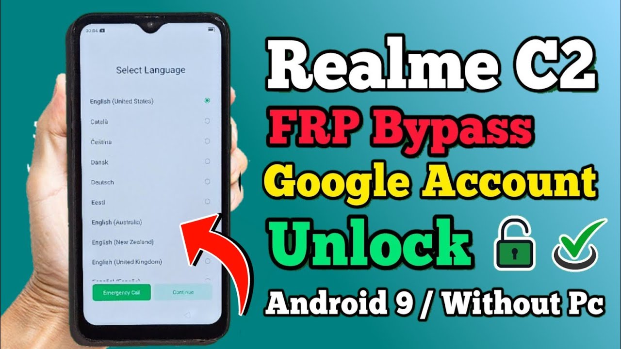 Realme C2(RMX1941)Android 9/1 Click Frp Bypass Without Pc 2024||Bypass ...