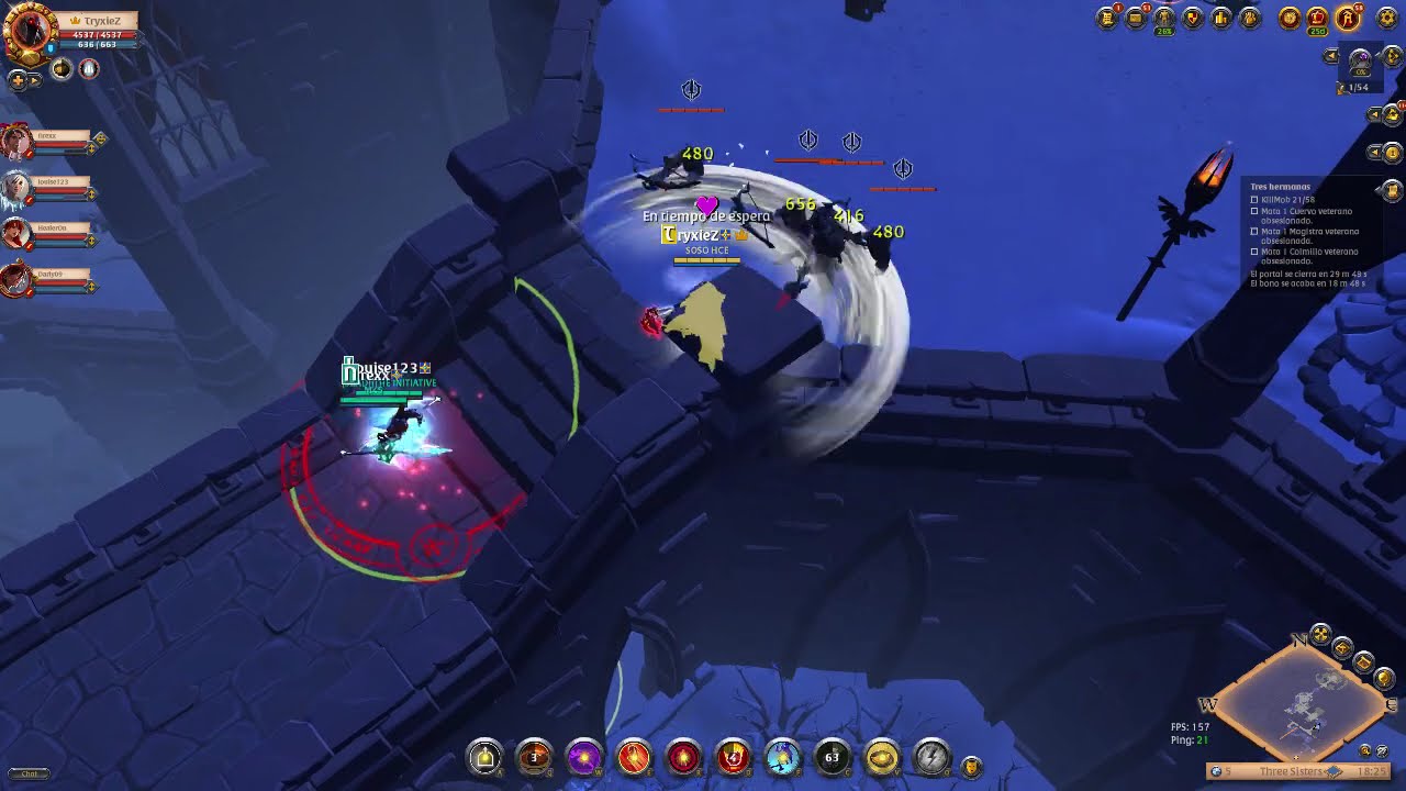 Albion Online || HCE POV TANK || Level 16 Three Sisters || Rush in 9min || 3/5 People || -10min Map