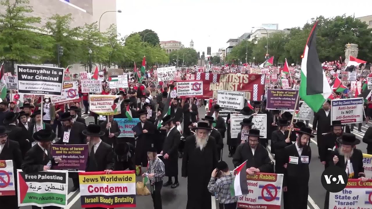Thousands of pro-Palestinian protesters converge on US Capitol - YouTube