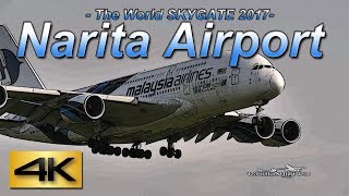 【4K/60P】1Hour Spotting @Narita Airport Rwy 34L&16R September 22,2017