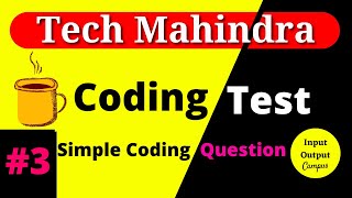 ✅Tech Mahindra Latest Coding Question | TechMahindra InputOutputCampus