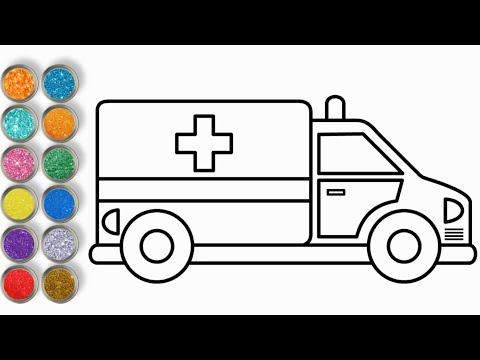 Ambulance Coloring For Kids ♥ Drawing For Kids ♥ Vẽ Xe Cứu Thương Cho Bé -  Youtube