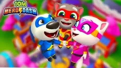 Talking Tom Hero Dash - Tom - Angela - Hank - Ben - 3 x Gameplay Android and IOS