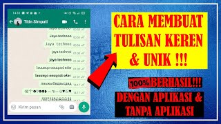 Cara Membuat Tulisan Unik Di Facebook, Whatsapp & Sosmed Lainnya l Trik Fitur Whatsapp Terbaru 2021!