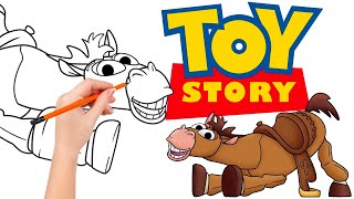 How to draw Bullseye, Woody's trusty toy steed - Toy Story