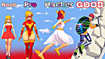 Noob Vs Pro Vs Hacker Vs God in Shoe Race