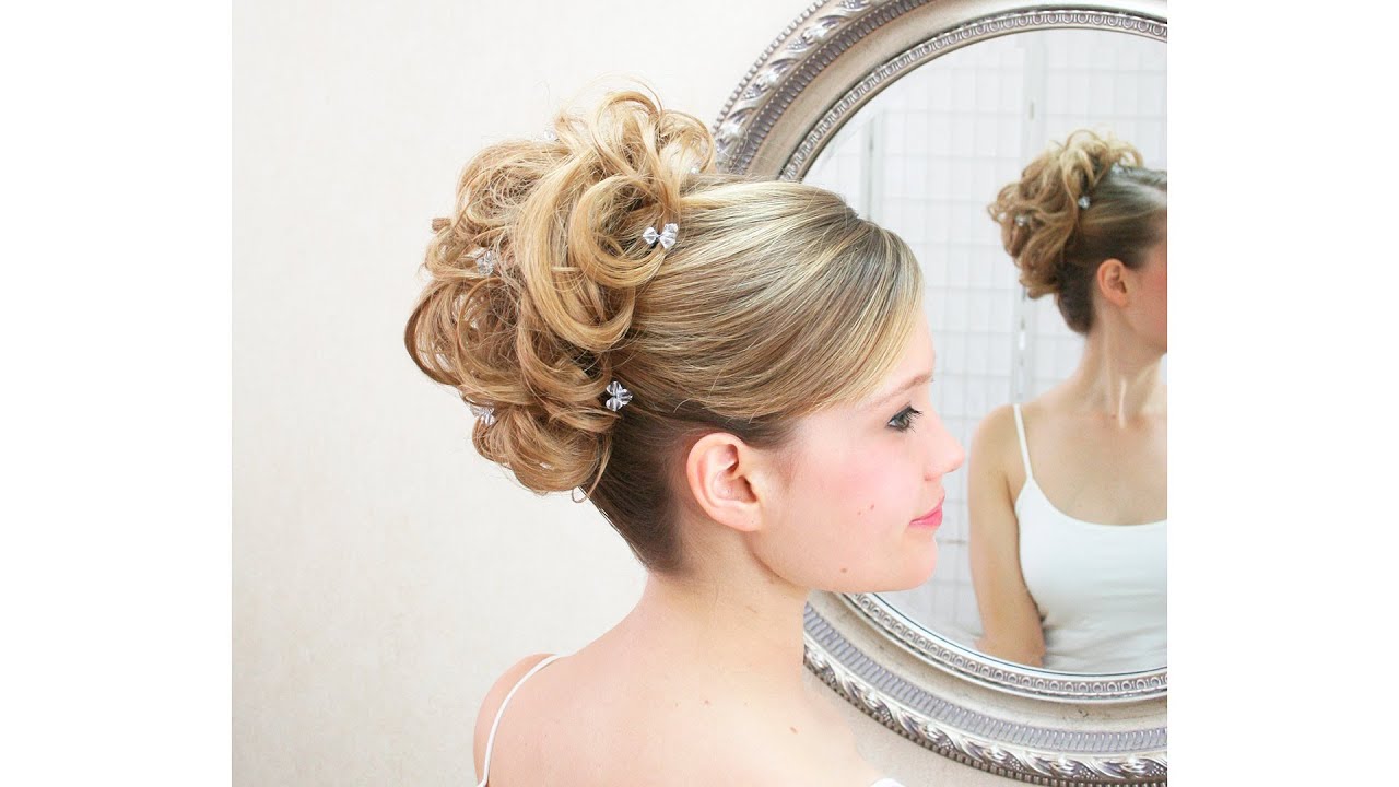 30 minute updo, smooth and tossled with 1