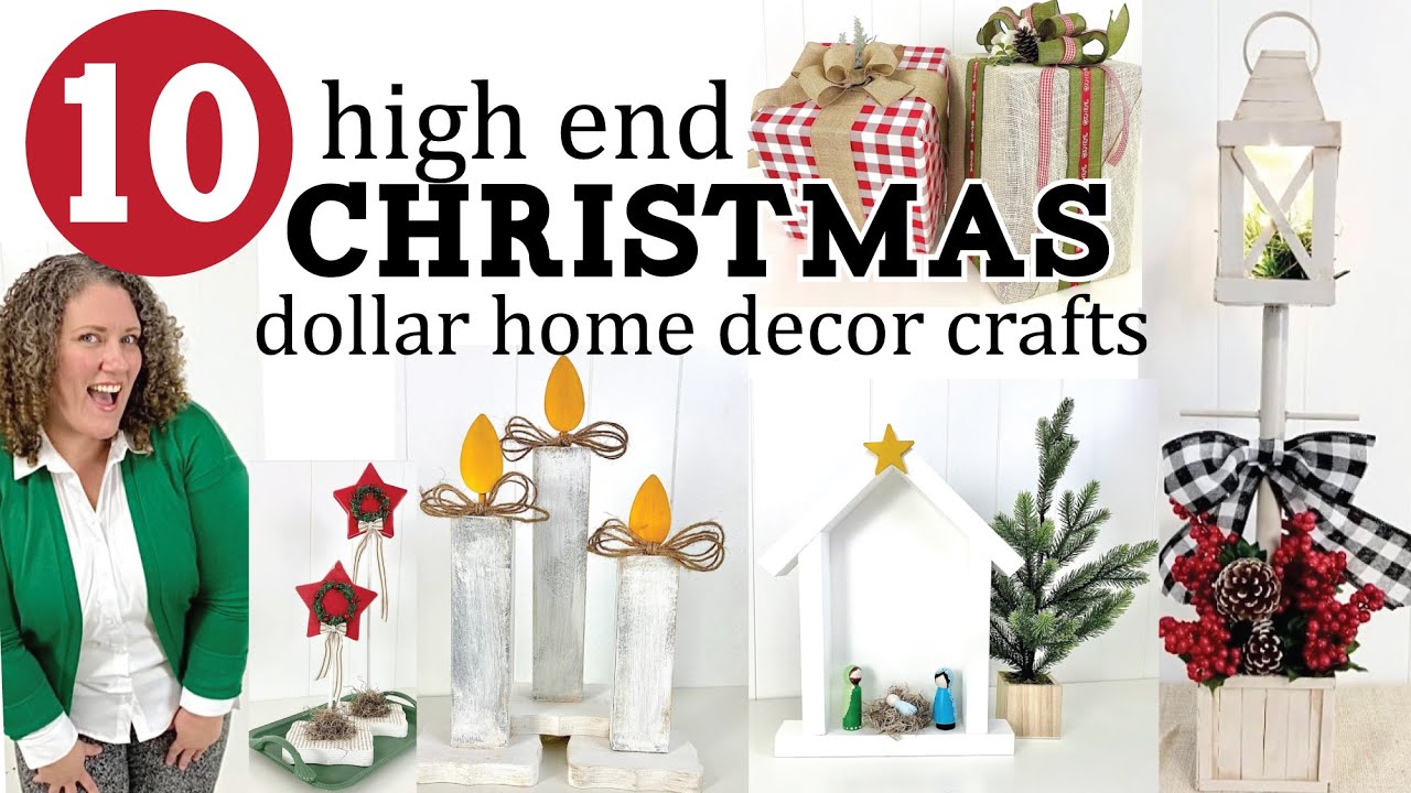 10 Christmas High End Dollar Home Decor Craft Wood DIY Crafting YouTube