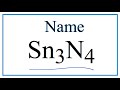 Naming and Charges of Tin Compounds