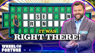 Andy's Bonus Round | S42 | Wheel of Fortune